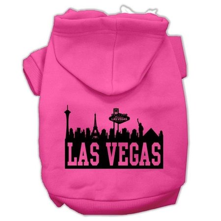 MIRAGE PET Mirage Pet 62-68 LGBPK Las Vegas Skyline Screen Print Pet Hoodies; Bright Pink - Large 62-68 LGBPK